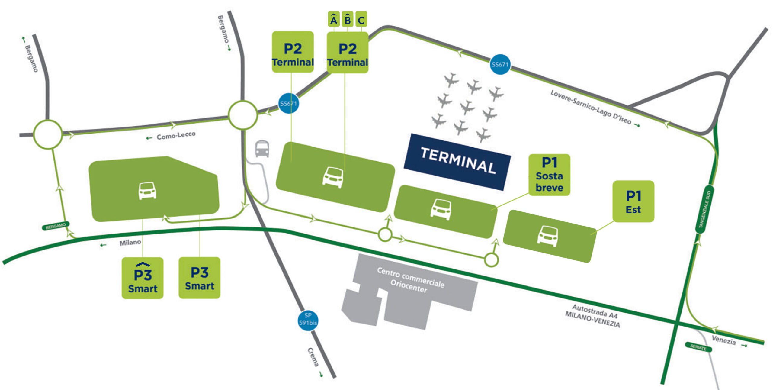 Parcheggi Aeroporto Map